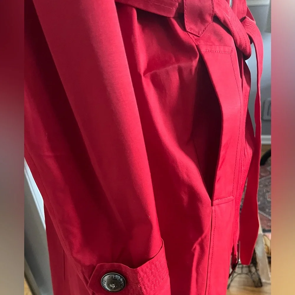 Express Red Trench Coat Size Medium - Picture 6 of 10